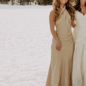 champagne bridesmaid/prom dress